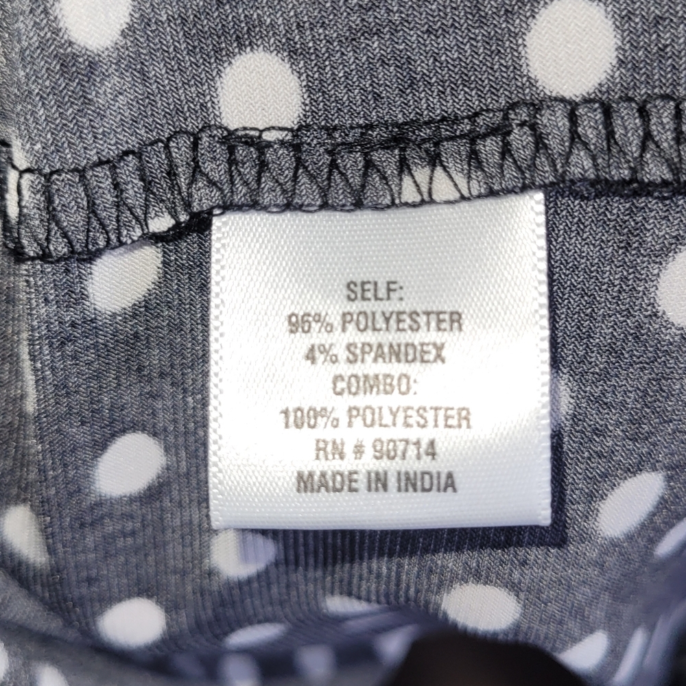 MSK Ruffle Cold Shoulder Black & White Dot Shift Dress - Picture 8 of 10